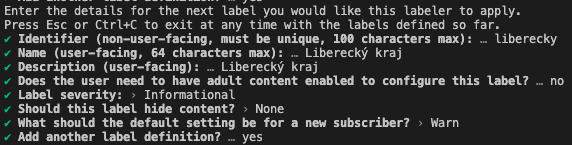 Konzolové rozhraní pro přidání nových labelů v knihovně/nástroji @skyware/labeler